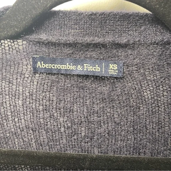 Abercombie & Fitch Women's navy V neck mohair wool blend casual cardigan in XS - Picture 6 of 8